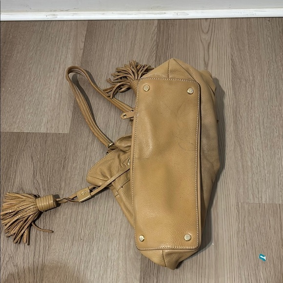 Cole Haan Tan Shoulder Bag with Tassels - Picture 3 of 4